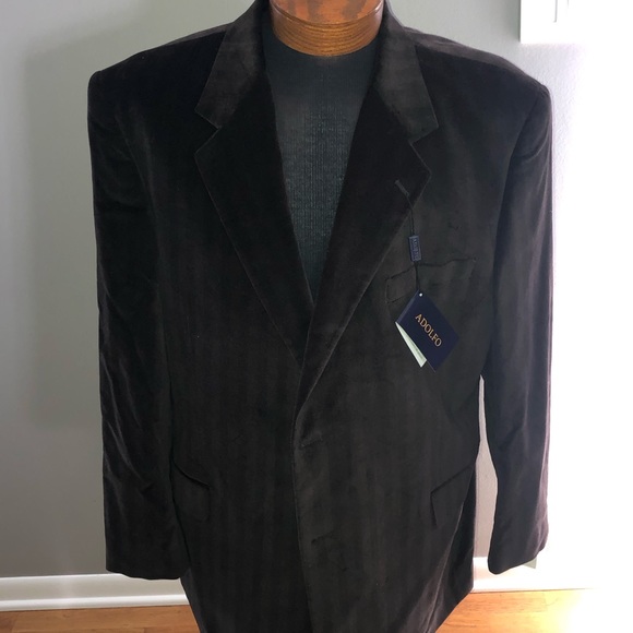 NWT Adolfo brown cotton jacket size 48r